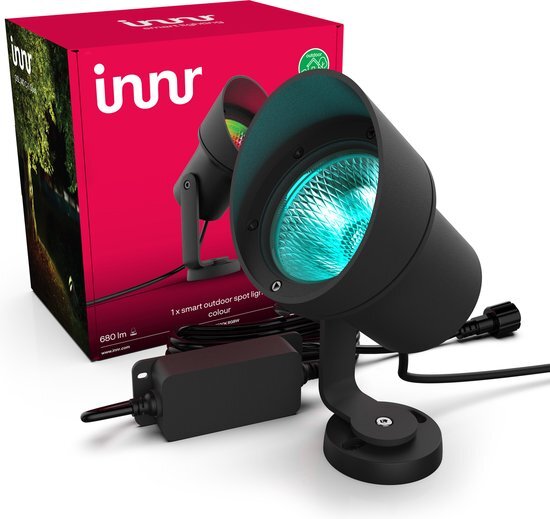 Innr XL Tuinspot voor Buiten - Smart Tuinverlichting LED Buiten - Buitenverlichting werkt met Philips Hue* - Wit en 16 Miljoen Kleuren - 1 Stuk