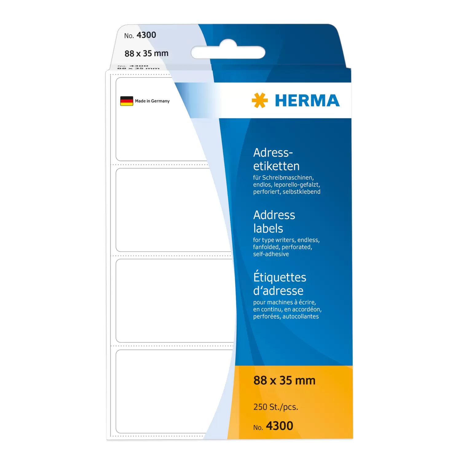 HERMA 4300 Adreslabels - Wit - 250 stuks