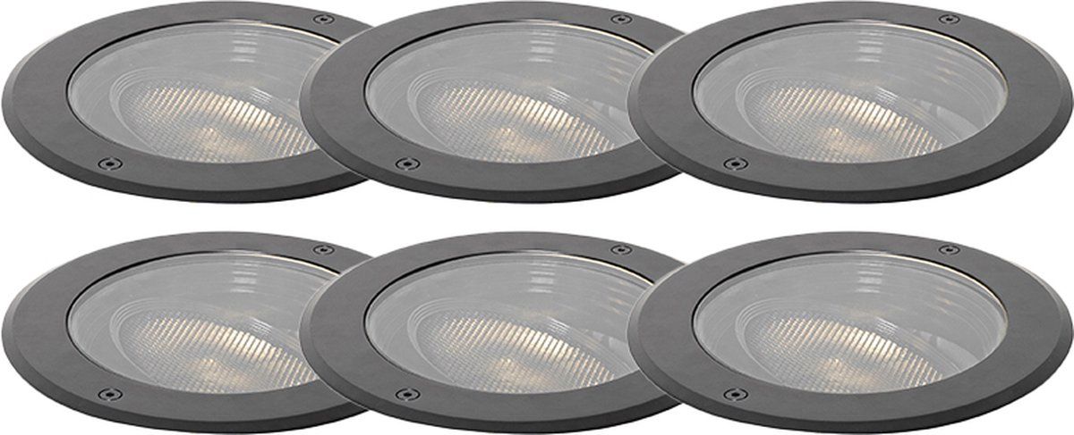 QAZQA Delux Honey Grondspot - Ø 20 cm - Zwart - Buitenverlichting