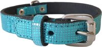 ALOKÉ Hondenhalsband - Leder - Shiny Blue - S - 24,5 - 30 cm