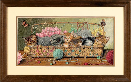 Dimensions borduurpakket 35184 kittens in mand