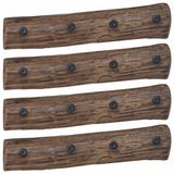 vidaXL - Hanger - Bruin - 50 x 8 x 12 cm - Massief Gerecycled Hout