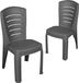 Garronda 2x Tuinstoel, stapelbaar, rotanlook, antraciet, GD-0270