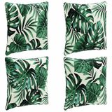 vidaXL 4-Delige Rugkussens PUTTEN 4 pcs 100% Polyester Bladpatroon