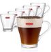 Set de 6 tasses en verre avec poignée 260 ml