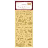 Stamperia - Vintage Golden Transfer for Scrapbooking, Albums, Card Making, Bullet Journalling and More, Golden Foil Transfer for Decoration, Easy to Apply (Sweet Holiday)