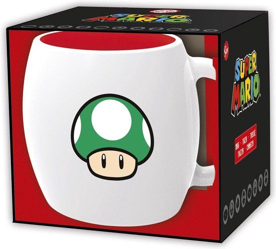 Super Mario 1-UP Mug - 360ml Ceramic - Black