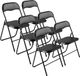 Vevor 6 Stuks Opvouwbare Stoel, Leren Stoel, Draagbare Tuinstoel, Kampeerstoel, Zwart