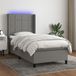 Maison Exclusive - Lit boxspring avec matelas et éclairage LED, gris foncé, 100x200 cm, textile