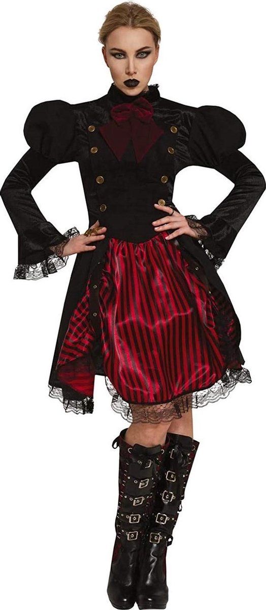 Fiestas Guirca Jurk Gothic Dames Zwart/rood Maat 36/38