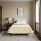 vidaXL Volledig Jaar Dekbed Gekwilt Crème 135 x 200 cm