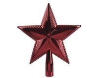 Kaemingk Spitze für Weihnachtsbaum aus Kunststoff, 21 cm, strukturierter Stern, Weihnachtsbaumschmuck und Weihnachtsbaumschmuck, blutrot