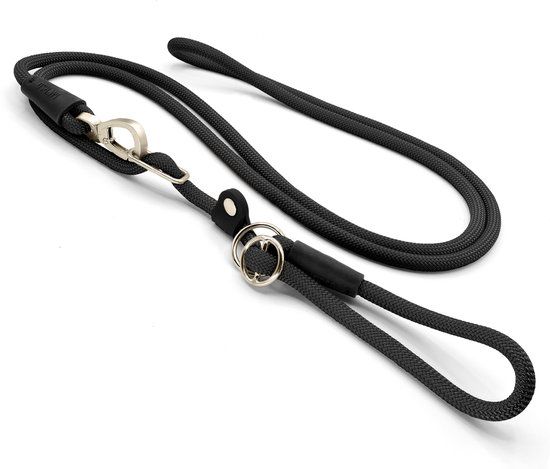 Morso Hondenriem Retrieverlijn Hands Free Soft Rope Gerecycled Zwart
