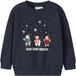 NAME IT - NMMVISMAS LS NREG SWEAT BRU - Jongens - Katoenen Sweater - Navy Blazer - Maat 104