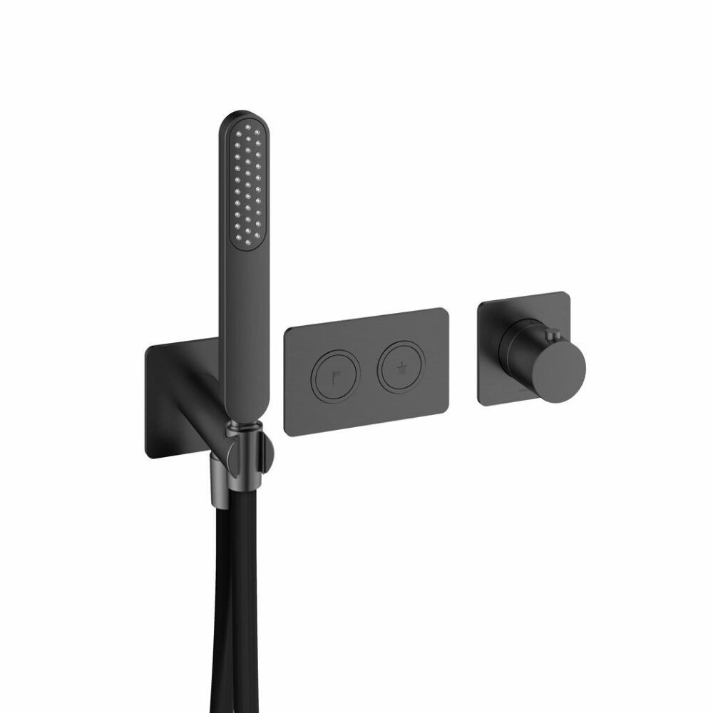 hotbath Gal Gal Afbouwdeel voor inbouwthermostaat met 2 pushbuttons Gunmetal geborsteld PVD PB7071EXTBGP