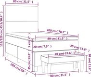 vidaXL Boxspring Bed - Stof - Zwart - 80x200 cm