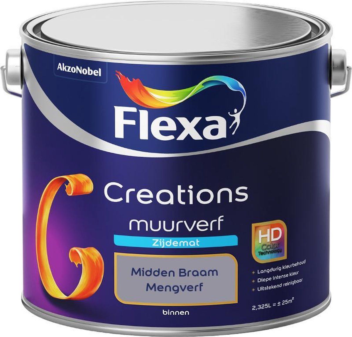 FLEXA Creations Muurverf Zijde Mat - Midden Braam - 2,5 liter