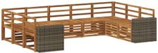 vidaXL Ensemble de bancs d'extérieur, 9 pièces, naturel, bois d'acacia massif