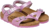 Birkenstock Rio Cosmic Sparkle Sandalen Junior Roze Leer Platte Sandalen