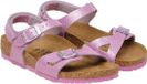 Birkenstock Rio Cosmic Sparkle Sandalen Junior Roze Leer Platte Sandalen