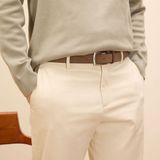 Manfield - Heren - Taupe suède riem - Maat 85