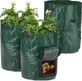 Merkloos / Sans marque Relaxdays Kweekzak Aardappelen - Set van 3 - 44 x 33 cm - Donkergroen/Zwart