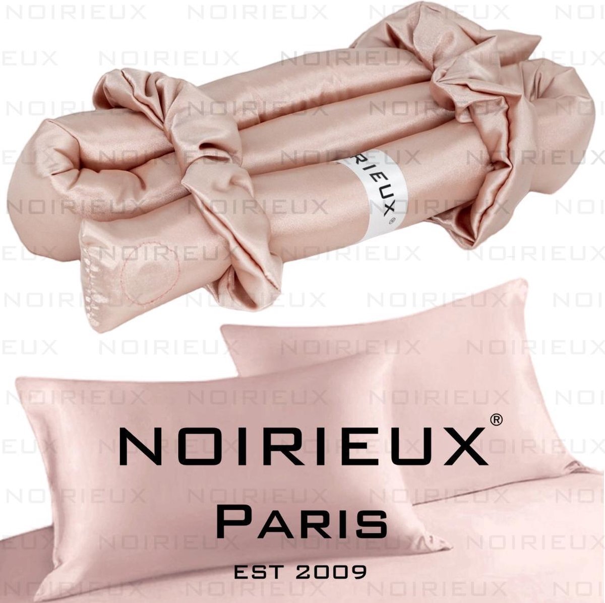 NOIRIEUX® Heatless curls + Satijnen kussensloop - Heatless Haarkruller - Zijde haarkruller - Heatless curling ribbon silk – Roze
