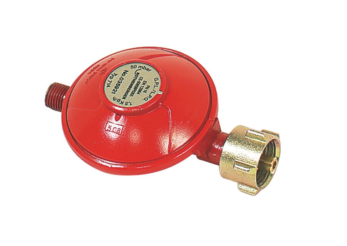 ROTHENBERGER 035921E Industriële gasdrukregelaar, 50 mbar, voor propaangasflessen