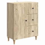 vidaXL Dressoir met lade Sonoma Eiken 66 x 34,5 x 90 cm Bewerkt hout