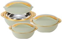 Azomor® Set van drie thermische schalen met deksel, vert