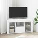 Maison Exclusive - Meuble TV d'angle avec éclairage LED, 100 x 40 x 50 cm, blanc, en panneau de particules