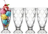 Alessandro ijscoupe Zanzibar - 4x stuks - glas - kristal - 360 ml - 18 x 8 cm - ijs schaaltjes