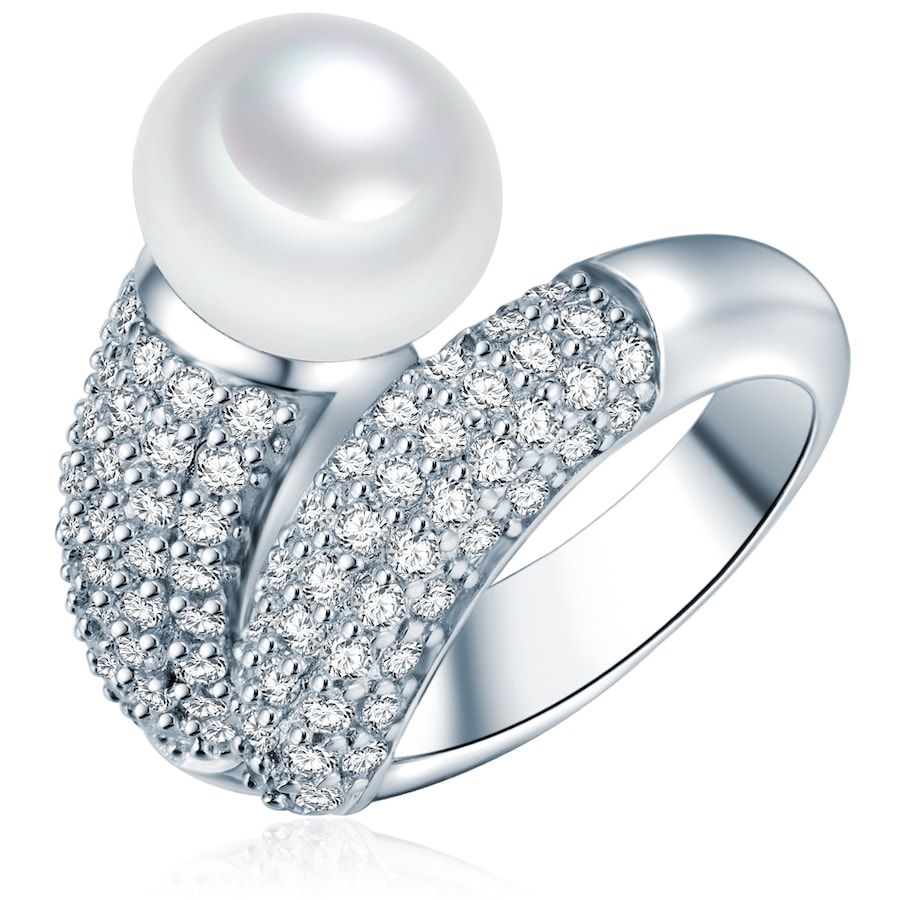 Valero Pearls Parel Ring Sterling Zilver Zirkonia Dames