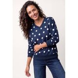 Miss Etam katoenen sweater met stippen - blauw