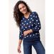Miss Etam katoenen sweater met stippen - blauw