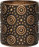 Countryfield Luxe theelichthouder - Fantasy - glas - zwart/brons - D7 x H8 cm