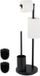 Merkloos Relaxdays Toiletbutler met Houder - Staande WC-rolhouder - Zwart