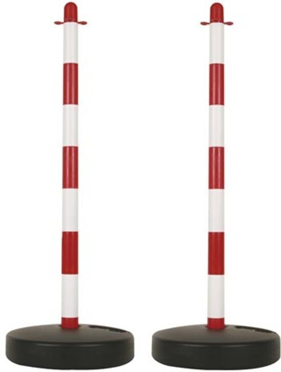 Perel PLASTIC PAAL VOOR SIGNALISATIEKETTING - ROOD/WIT - 2 st