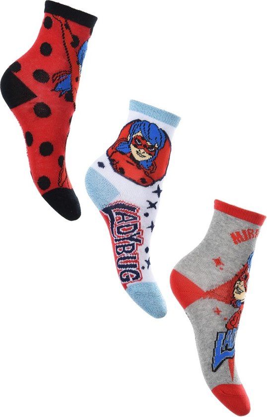Miraculous Ladybug Socks - 3 Pairs - Size 27/30 - Kids
