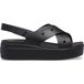 Crocs Dames Brooklyn 4U Cross Strap Sandaal Wedge, Zwart, 42/43 EU