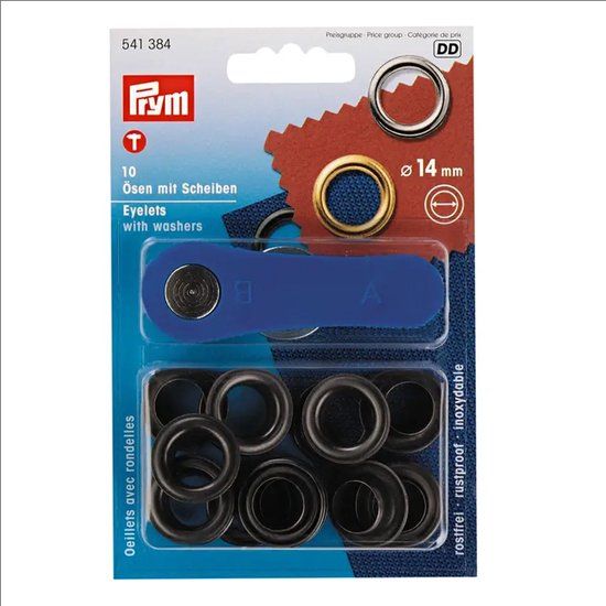 Prym 541384 - 15 stuks - Zwart - 11 mm