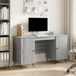 Maison Exclusive Bureau Sonoma Gris 142,5 x 50 x 75 cm Panneaux de Particules