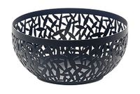Alessi Cactus MSA04/21 B Design fruitschaal, geperforeerd, gemaakt van staal, geëpoxeerd, zwart, 21 x 9,5 cm