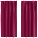 VidaXL Blackout Gordijnen met Ringen 2 st Wijnrood 175 x 140 cm