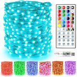 Merkloos Lichtsnoer voor Kerstmis, binnen, 10 m, 100 leds, kerstlicht, kleurverandering, USB, koperdraad, RGB-lichtketting met afstandsbediening, decoratieve timer, voor slaapkamer, buiten, avond,