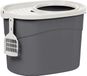 Iris Ohyama Grote kunststof kattenbak met boveningang, inclusief schep en deksel met ventilatiegaten, L52 x D37,5 x H36,5 cm, BPA-vrij, schephouder, voor katten, TECL-20, grijs/wit