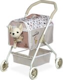 Decuevastoys Knuffel Poppenwagen Sweet - Beige/Roze - 56 cm