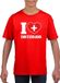 Bellatio Decorations Shoppartners Bv Rood I love Switzerland / Zwitserland supporter shirt kinderen - Zwitsers shirt jongens en meisjes 122/128