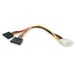 StarTech.com Molex naar Dual SATA Y-adapterkabel - 30 cm