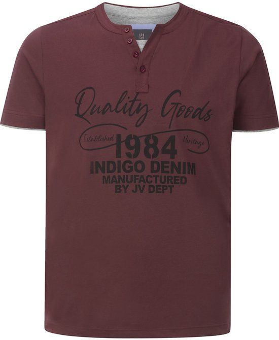 Jan Vanderstorm heren T-shirt - 52/54 - donkerrood - Plus Size